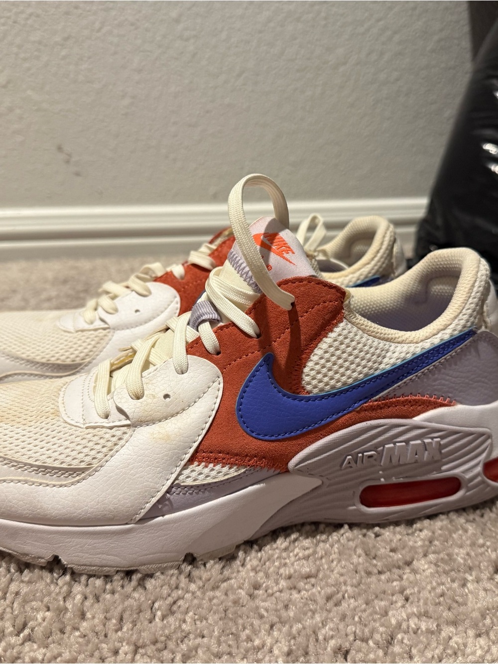 Nike Air Max Sneakers in Cream, Rust & Blue Accent